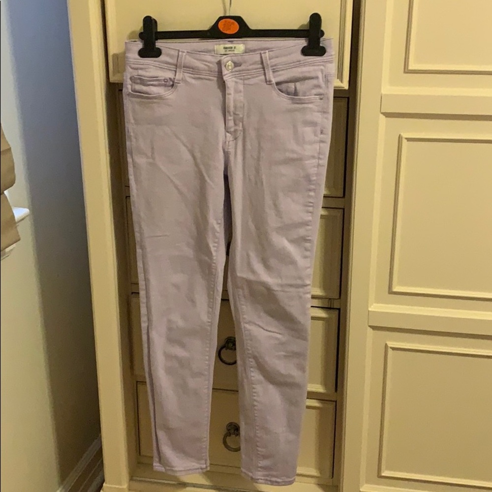 Forever 21 lilac skinny jeans